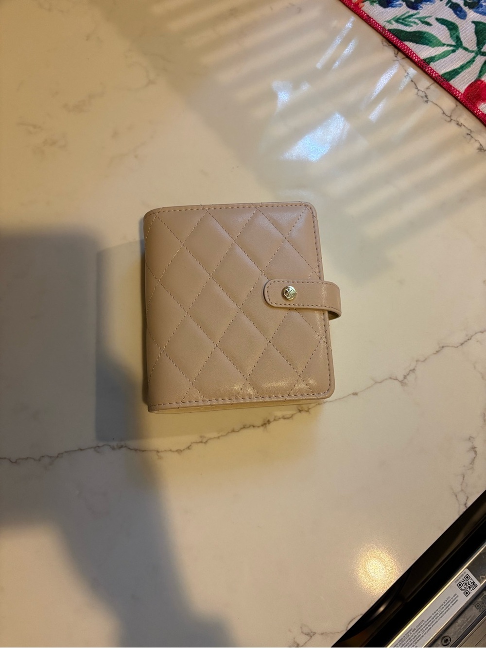 Quilted Jewelry Organizer Wallet - Cream